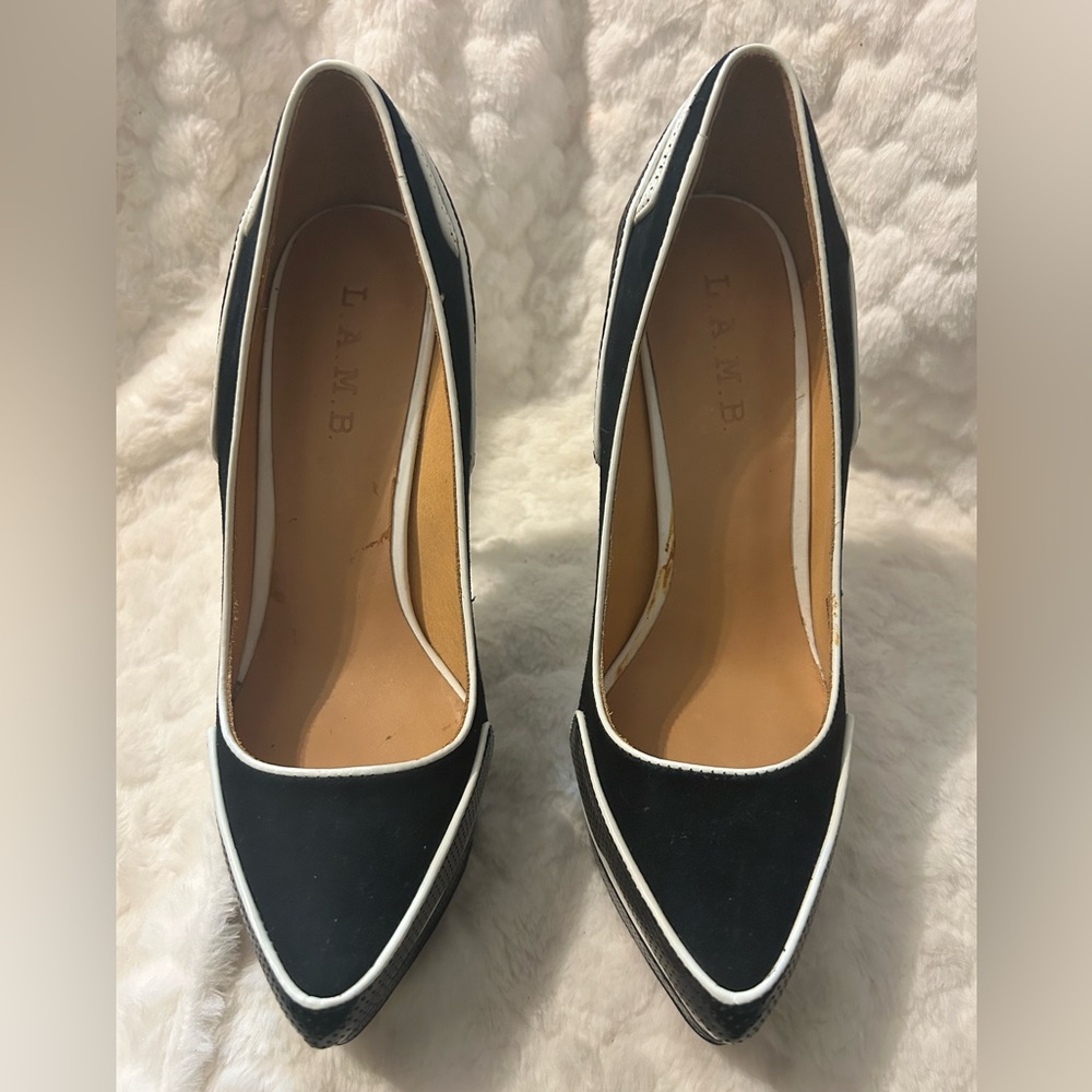 L.A.M.B. by Gwen Stefani Domino Black and White Stiletto Heels women’s size 8M - Picture 5 of 16